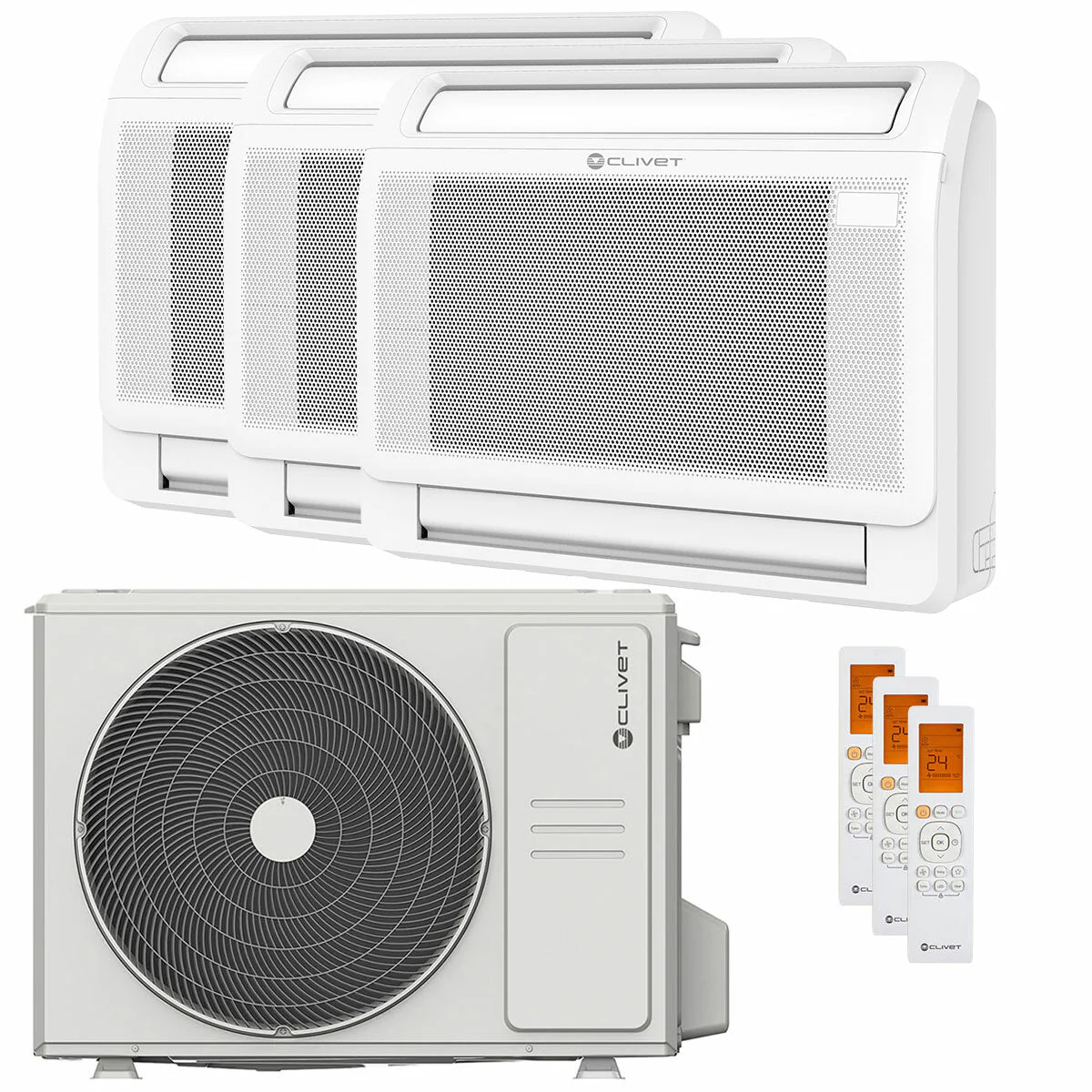Condizionatore Clivet CONSOLE 3 trial split 9000+9000+9000 BTU inverter A++  unità esterna 6.2 kW