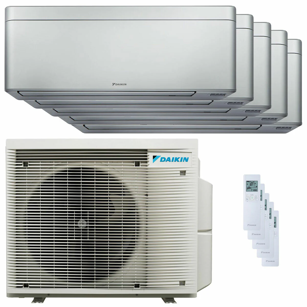 Condizionatore Daikin Stylish Silver penta split 7000+9000+9000+9000+15000 BTU inverter A++ wifi unità esterna 7.8 kW