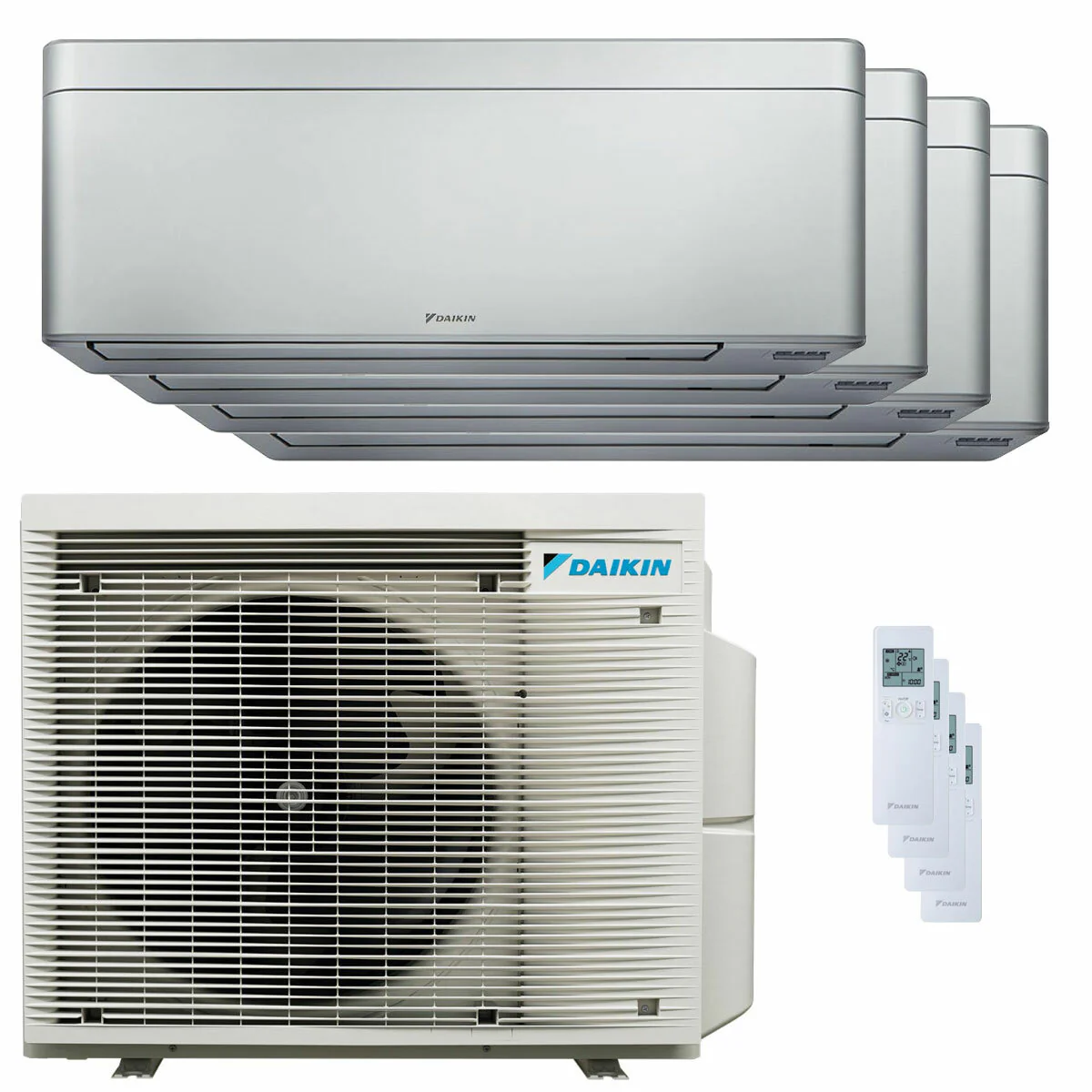 Condizionatore Daikin Stylish Silver quadri split 7000+7000+9000+18000 BTU inverter A++ wifi unità esterna 7.4 kW