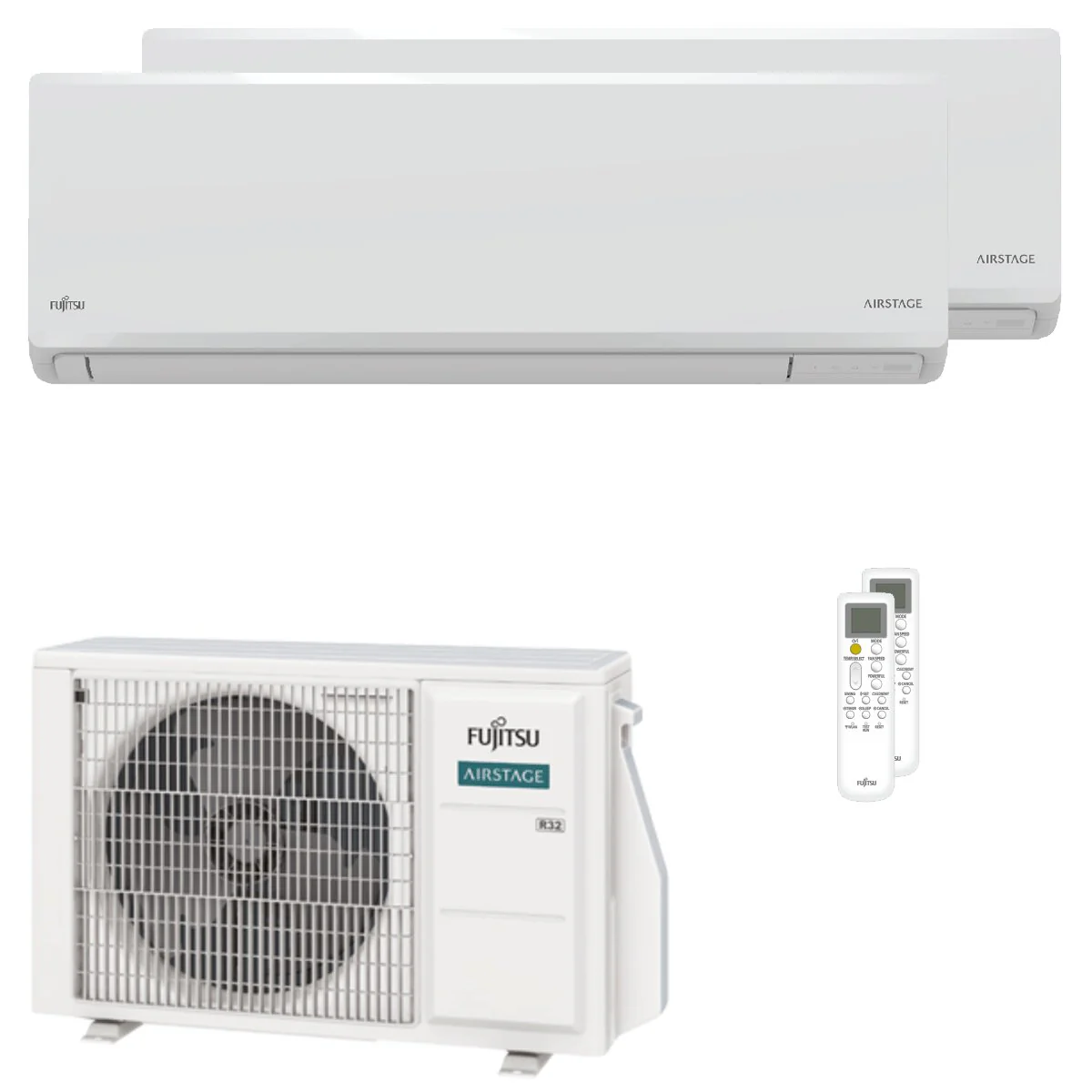 Condizionatore Fujitsu Serie KN WiFi dual split 7000+9000 BTU inverter A+++ wifi unità esterna 4 kW