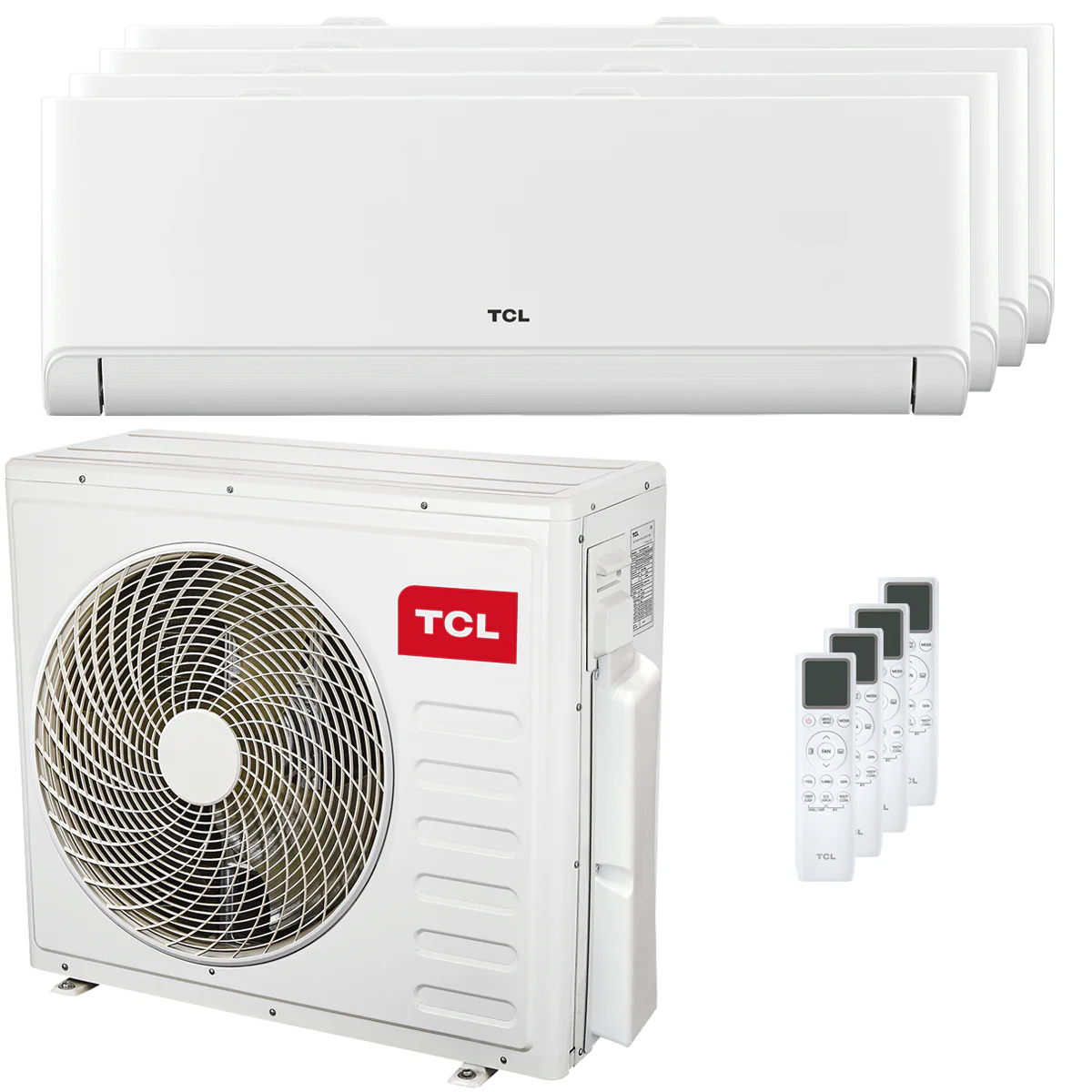 Condizionatore TCL BreezeIN P5 quadri split 12000+12000+12000+18000 BTU inverter A++ wifi unità esterna 12.2 kW