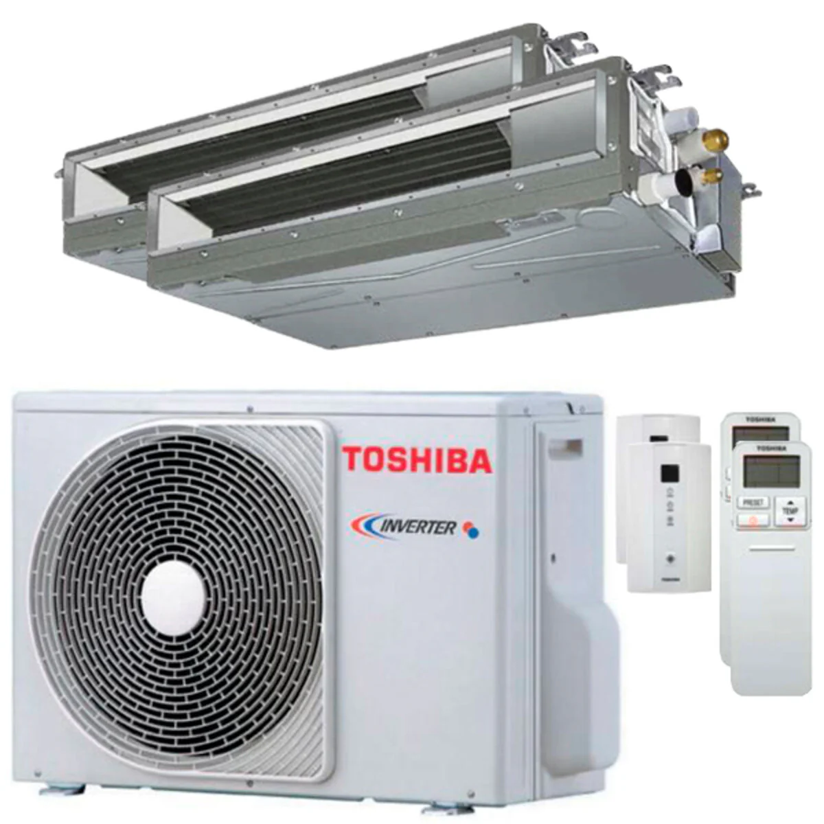 Condizionatore Toshiba Canalizzabile U2 dual split 9000+16000 BTU inverter A++ unità esterna 5,2 kW