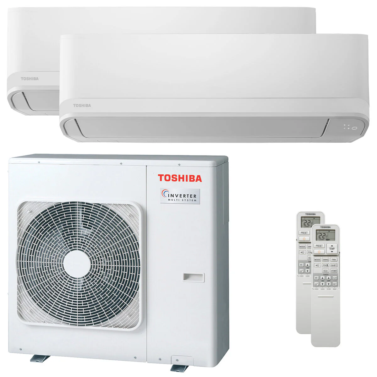 Condizionatore Toshiba Seiya Classic 2025 dual split 5000+24000 BTU inverter A+++ unità esterna 7 kW