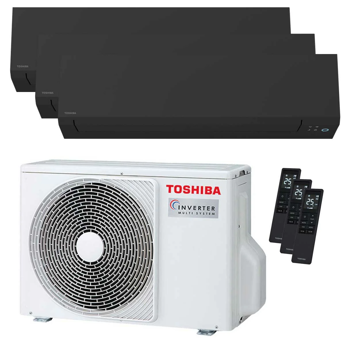 Condizionatore Toshiba SHORAI Edge Black trial split 5000+7000+16000 BTU inverter A+++ wifi unità esterna 5.2 kW