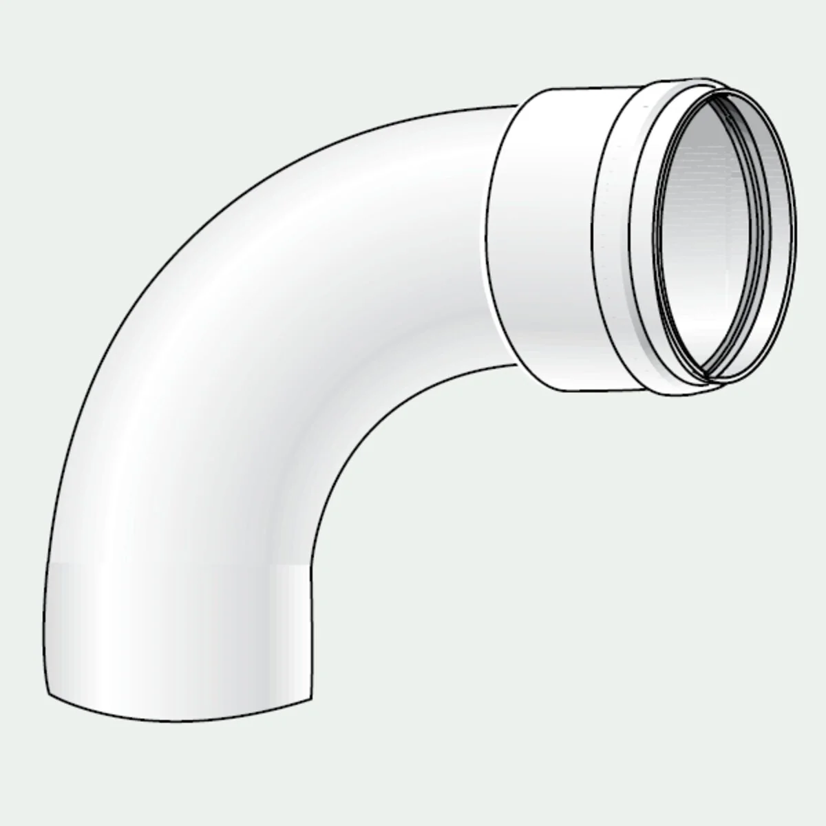 Curva per tubo 90° ø 60 mm m/f (bianco)