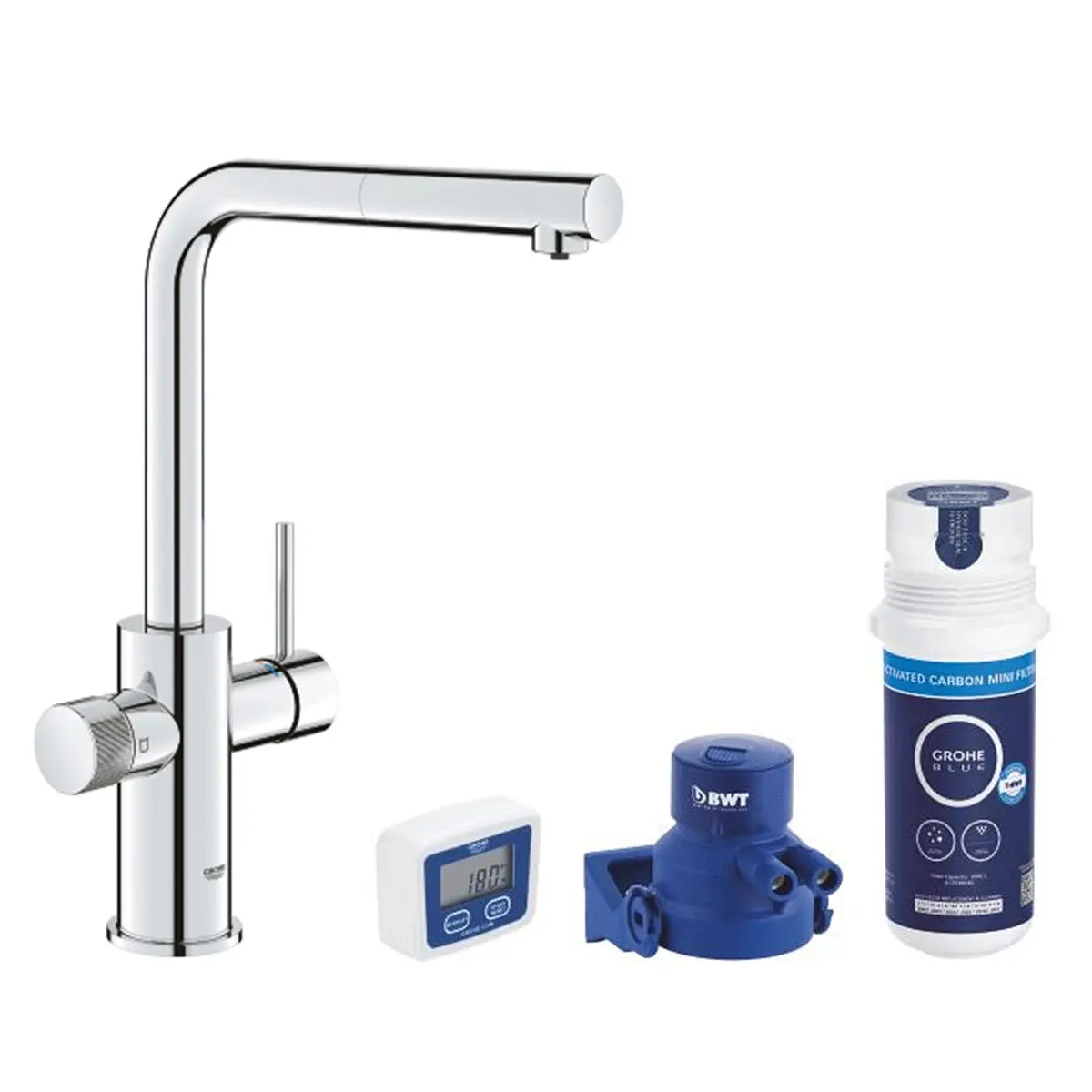 Depuratore acqua Grohe Blue Pure Minta - kit miscelatore lavello cucina + filtro
