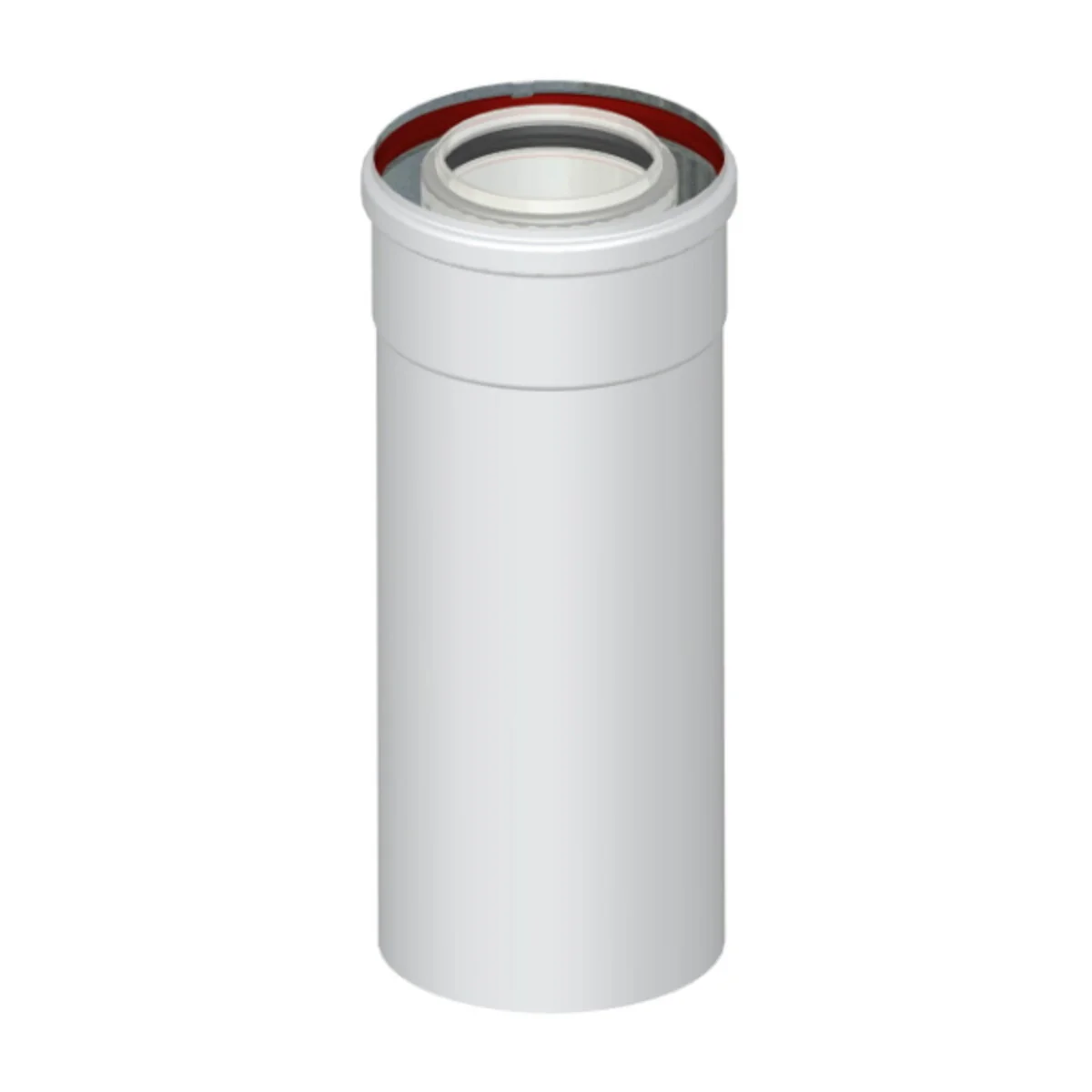 Elemento dritto coassiale universale m/f ø 60/100 250 mm per scarico fumi caldaia a condensazione