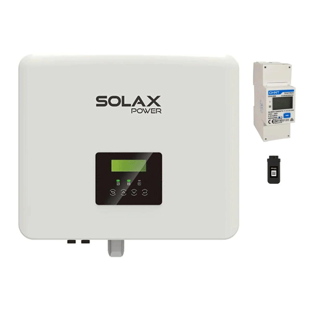 Kit Inverter + Meter + WiFi SolaX con Inverter ibrido SolaX X1 Hybrid 7.5DC G4 7,5 kW monofase + Meter SolaX DDSU666 monofase + Modulo WiFi SolaX Pocket Wi-Fi V3.0