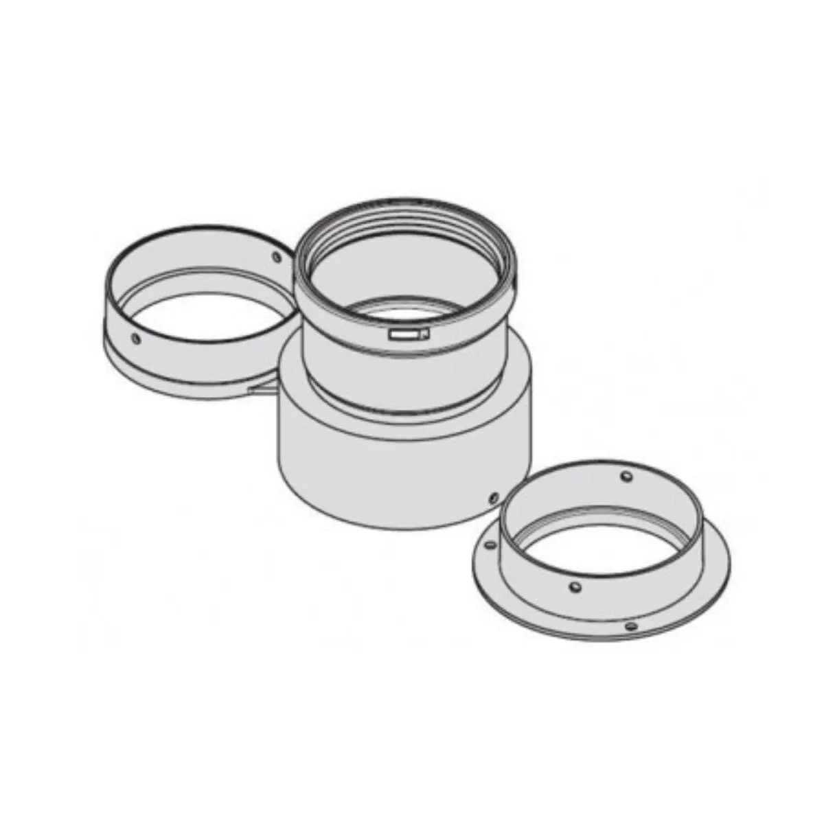 Kit scarico fumi sdoppiato Beretta da Ø60/100 a Ø80/80 - per Scaldabagni 