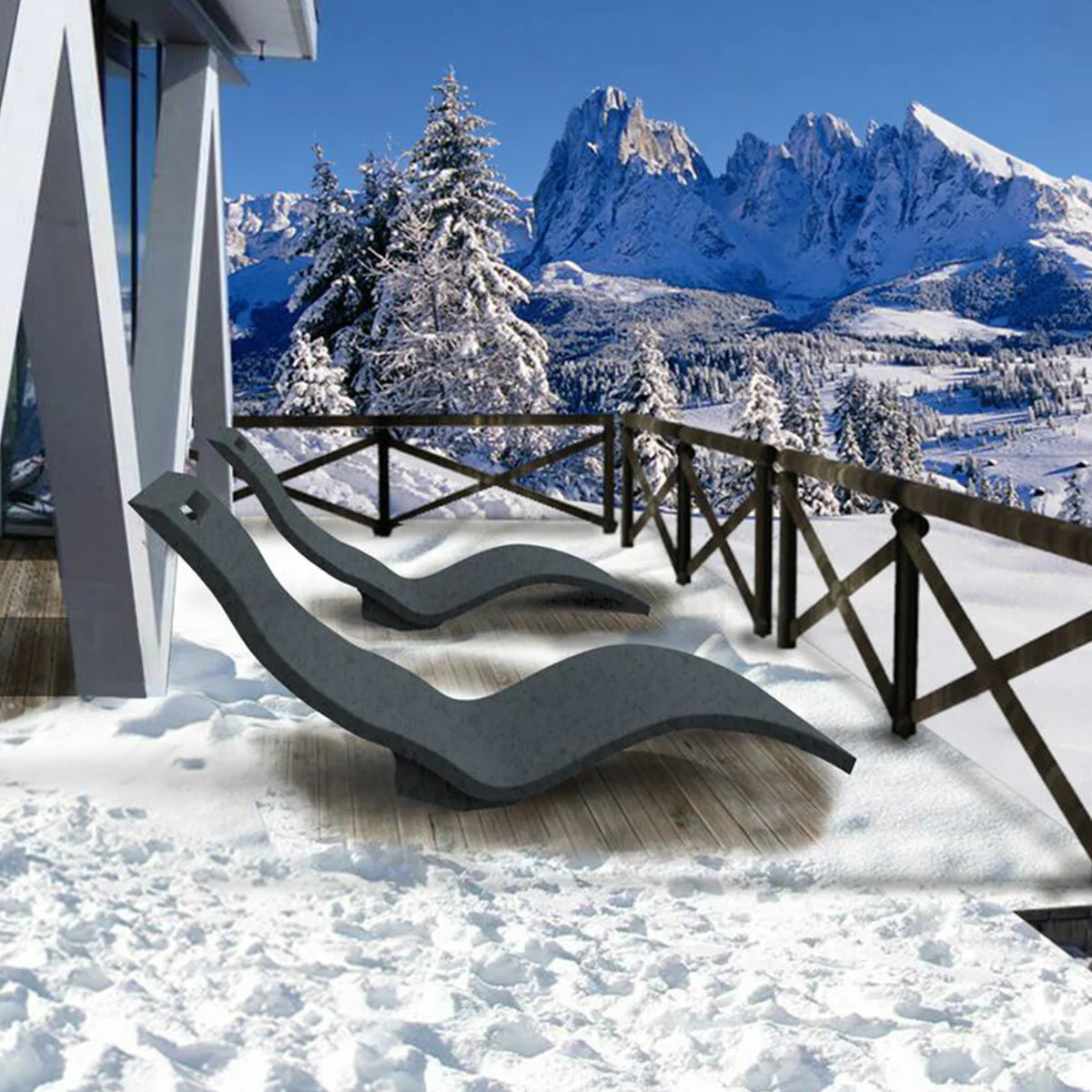 Lettino Prendisole Arkema Serendipity Chaise in polietilene HD di colore antracite - Image 3