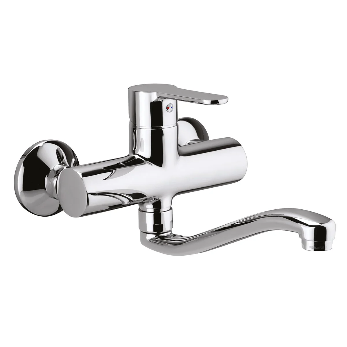Miscelatore lavello cucina Paffoni BLU161 a muro con canna tubo serpente orientabile