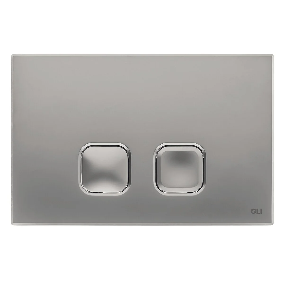 Placca doppio tasto OLI PLAIN Cromato Satinato