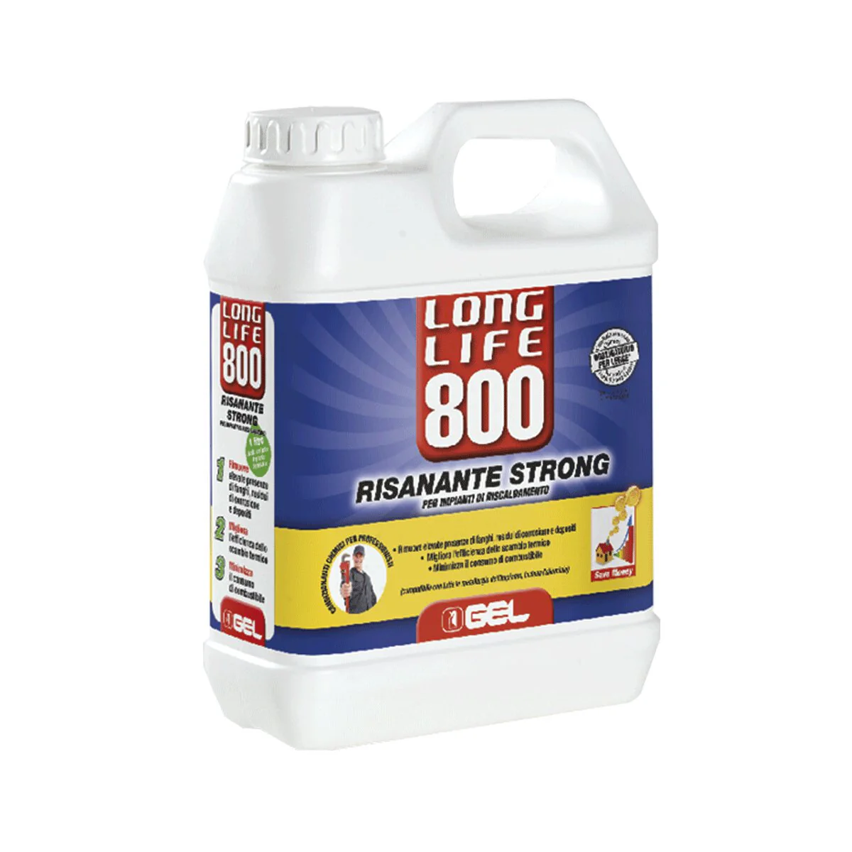 Pulitore per impianti termici GEL Long Life 800 1 litro