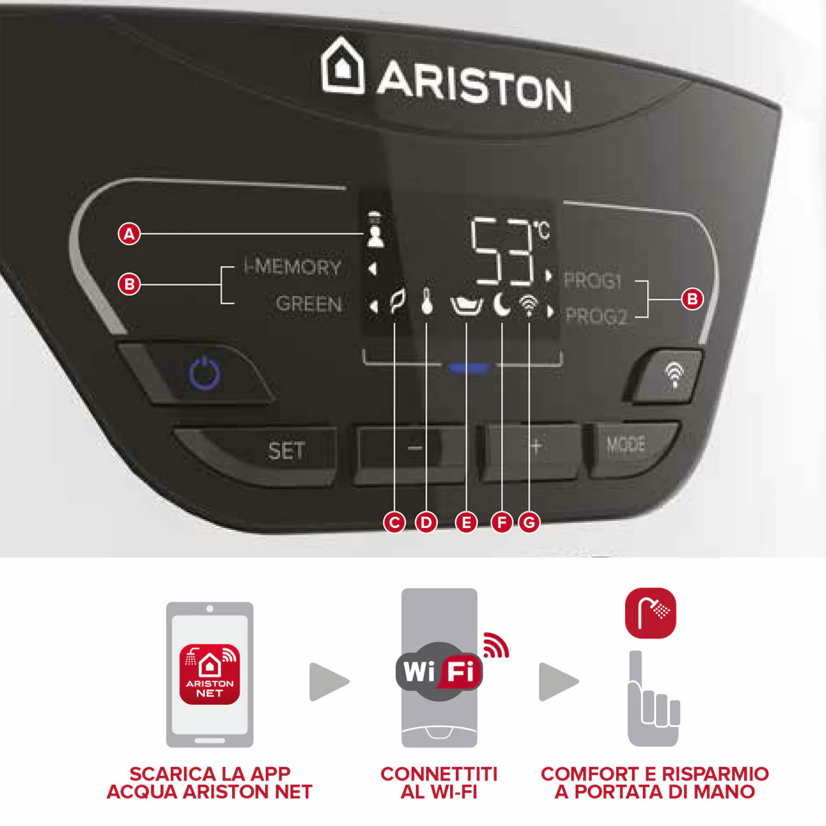 Scaldabagno elettrico e pompa di calore ibrido Lydos Hybrid Ariston 100 litri con WiFi - Image 3