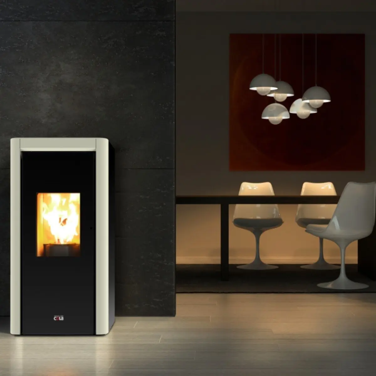 Stufa a pellet Cola Grace 10 kW ad aria WiFi bordeaux - Image 2